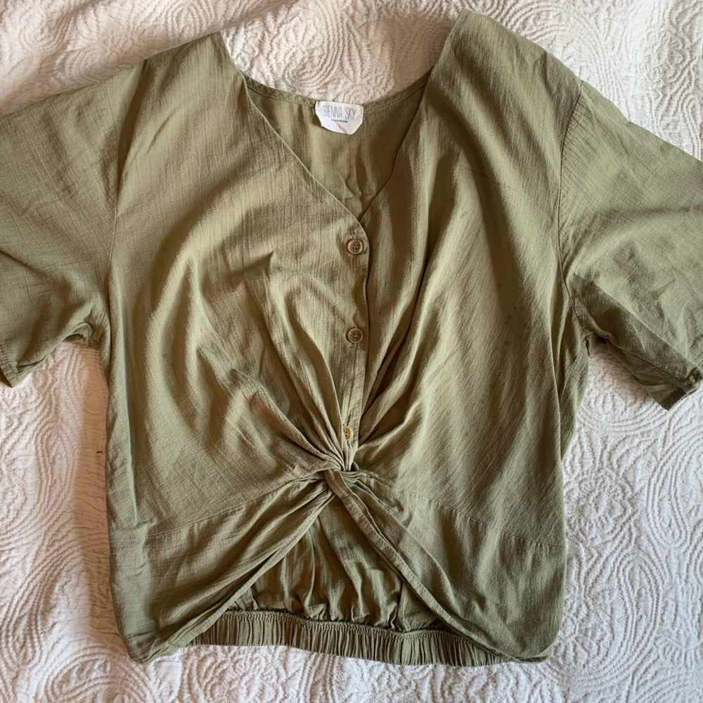 green boho top